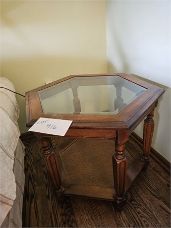 Octagon Beveled Top End Table