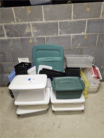 Mixed Plastic Storage Boxes & More