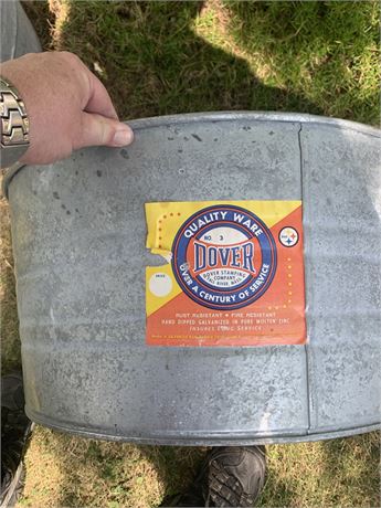 Dover Quality Ware Galvanized Metal Wash Tub