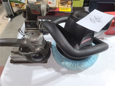 Skil 2305 Cordless Screw Driver, Electric B&D #44 Sander & Craftsman 10" Buffer