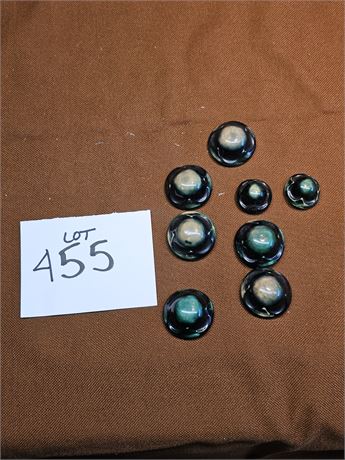 Antique Green Coat Buttons - Metal Backs