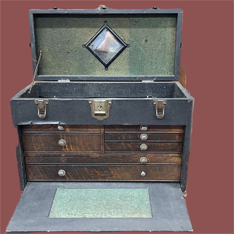 Gerstner & Sons 7 Drawer Leather Wrapped Wood Machinists Tool Chest