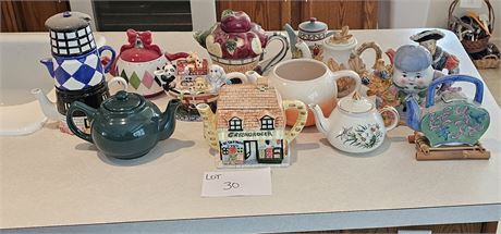 Mixed Tea Pots- Different Themes, Sizes & Maker