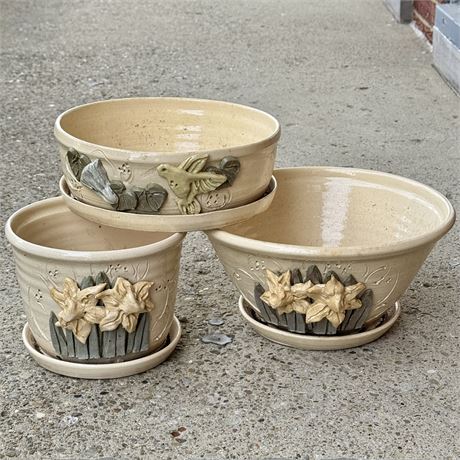 Neat Set of Vintage Ceramic Planters