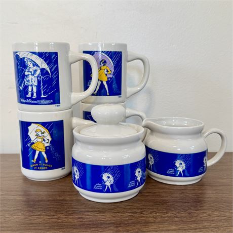 Morton Salt Coffee Mugs & Cream/Sugar Dishes - Made in Japan