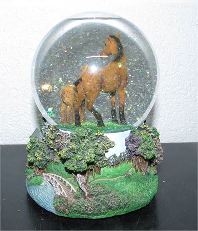 Horse Musical Snow Globe