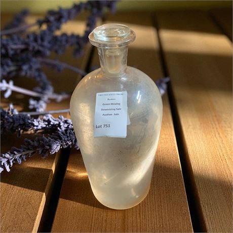 Clear Glass Apothecary Bottle W/Glass Stopper