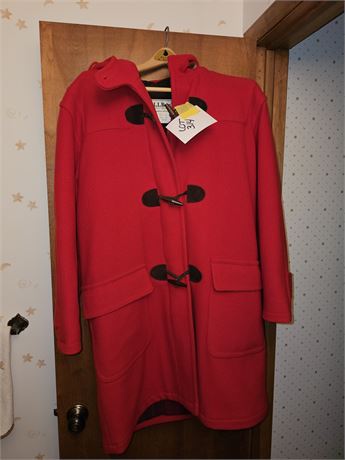 L.L. Bean Red Wool Ladies Coat