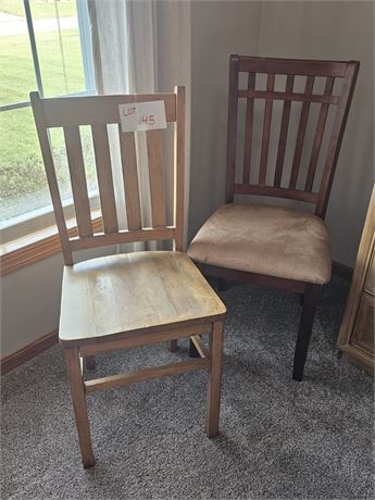Two Wood Side Chairs