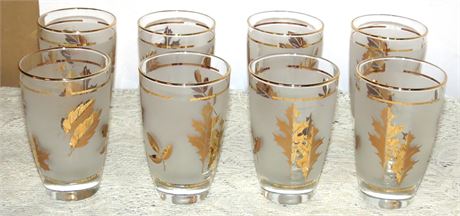 Libbey Frosted Gold leaf Glasses
