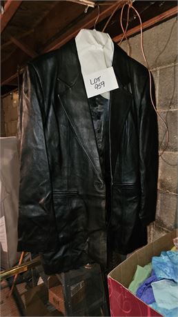 Denim & Co Ladies Black Leather Coat