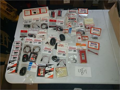 Huge Lot of Unused/New R/C Parts - FM Receivers/Futabo Servos/Wiring Adapters &