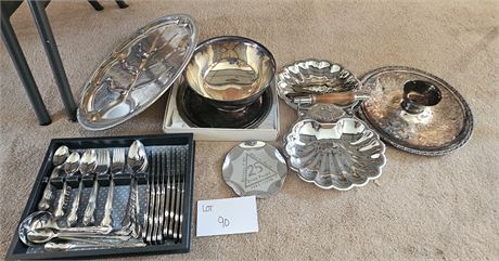Mixed Metalware- Bowl, Platter & More