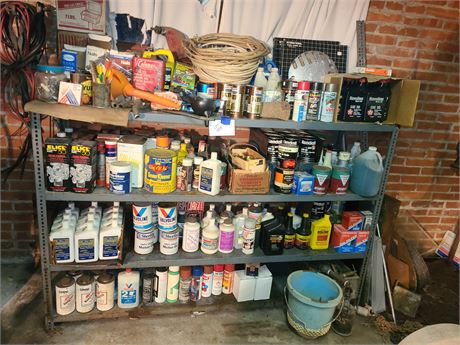 Heavy Duty Metal Shelf Cleanout:Motor Oil/Trans Fluid/Slick 50/Hardware & More