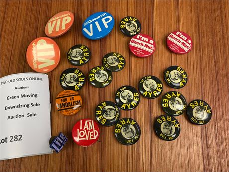 Vintage Button/Pin Collection - Beech-Nut, Goodrich VIP & More