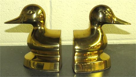 Brass Duck Bookends