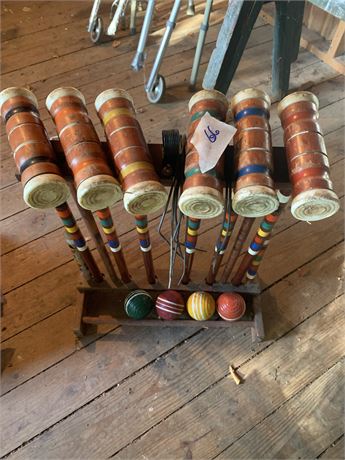 Vintage Wood Croquet Set