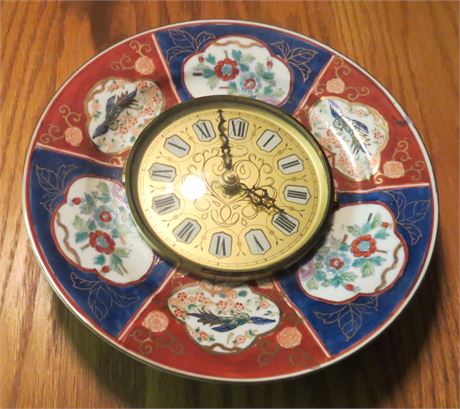 Decorative Japanese Porcelain Plate Clock
