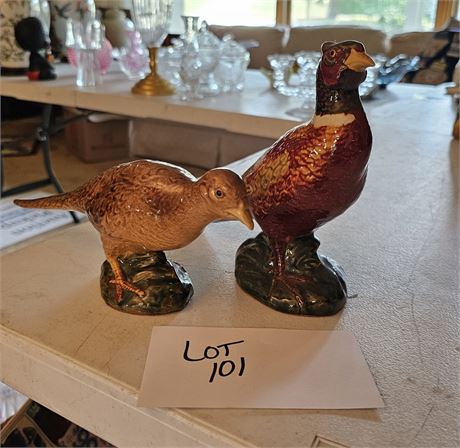 Rosemeade Male & Female Pottery Pheasent Figures