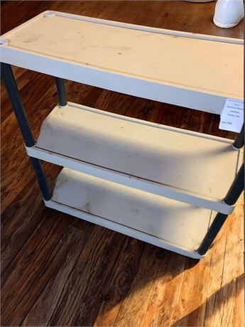 White Plastic 3-Tier Shelving Unit