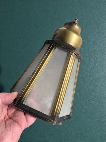Track Lighting/Recessed Lights Electrical Fixtures, Brass/Frosted Glass Lantern