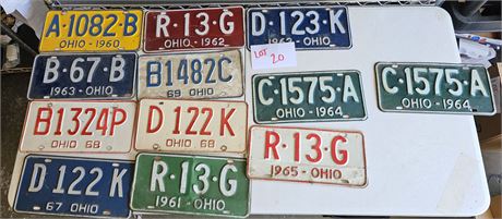 1960's OHIO / PA License Plates