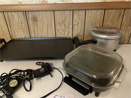 Electric Appliance Lot Skillet Pot and Griddle