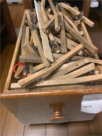 Wood Drawer With Wire Brush Lot