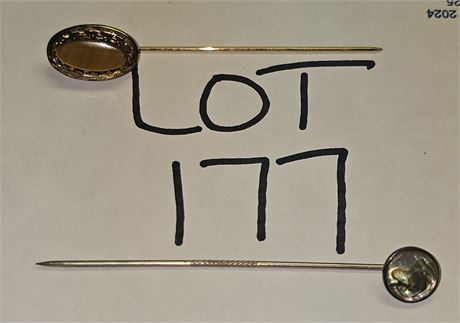 Sterling Victorian Era Stick Pins    0.12 ozt (incl. stones)