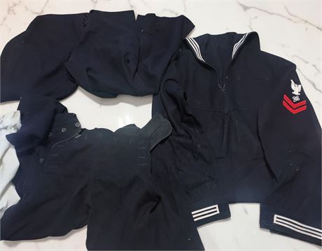 Vintage U.S. Navy Sailor Uniform Wool Cracker Jack Jumper Top/Trousers/Wt Shirt