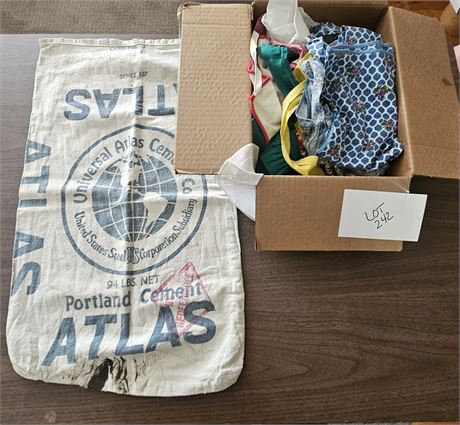 Vintage Ladies Aprons & Atlas Feed Sack