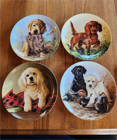 (4) Bradford Exchange "Field Puppies" by Lynn Kaatz Plate Collection Lot 1