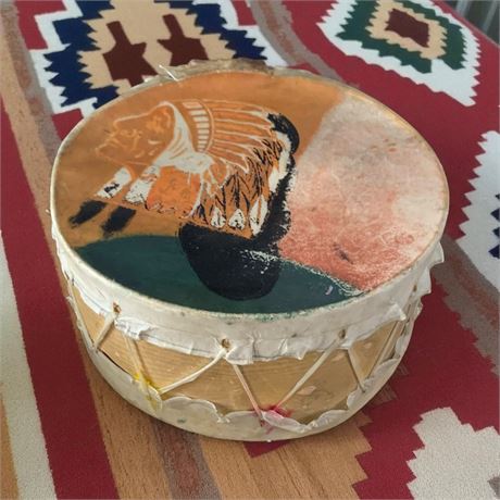Vintage Native American Style Hand Drum Instrument