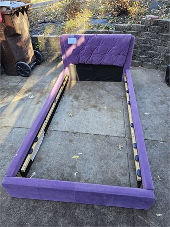 Purple Velvet Single Bed Frame Surround