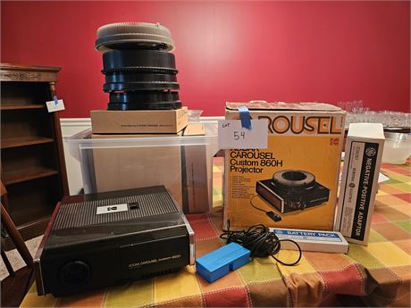 Kodak Carousel Custom 860H Projector/Slide Reel Holders & More