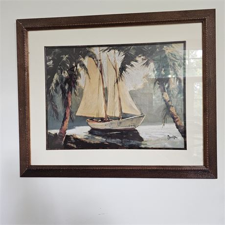 Sailboat Santa Barbara Framed Print Wall Art by Frederick Pawla
