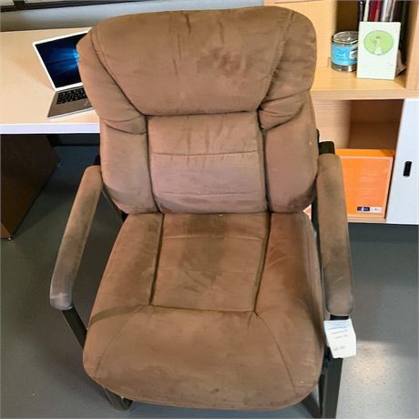 Beige/Tan Plush Microfiber Office Chair