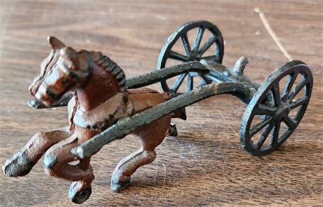 Vintage Cast Iron Horse & Harness