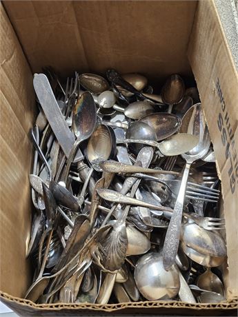 Huge Box of Silverplated Flatware