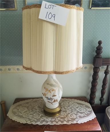 Vintage Lily Of The Valley Gold Leaf Table Lamp