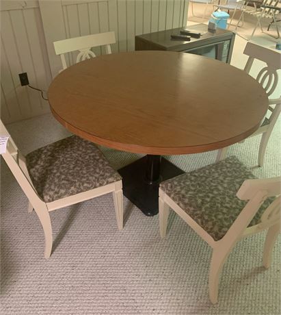 5 Piece Round Kitchen/Dining Table With 4 Chairs 48 x 29 H