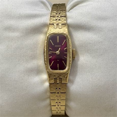 1978 Seiko Gold Tone Plated Ladies Dress Watch w/ Safety - 880897