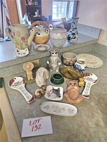 Mixed Misc Decor- Vases, Spoon Rests, Storage, Figurines & More