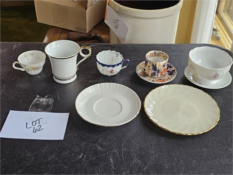 Mixed Teacups & Saucers: Lenox, Limoges & More