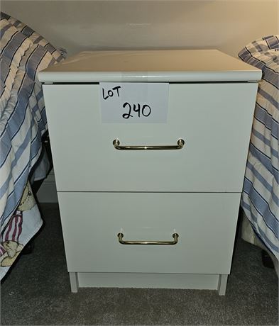 White 2 Drawer Night Stand