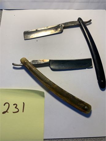 Vintage Straight Razor Lot Geo. Wostenholm & Son Pipe Fred Albrecht Barber Razor