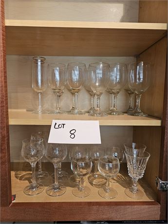 Mixed Size Wine Glasses