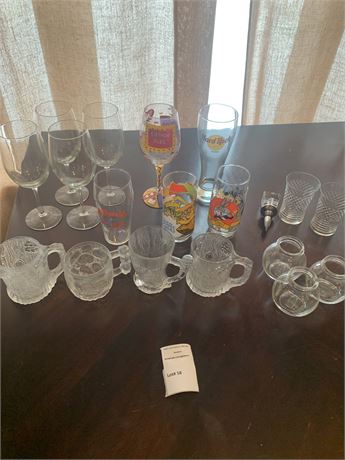 Collectible Drinking Glass Lot - Flintstones, Muppets, Bugs Bunny, McDonald's