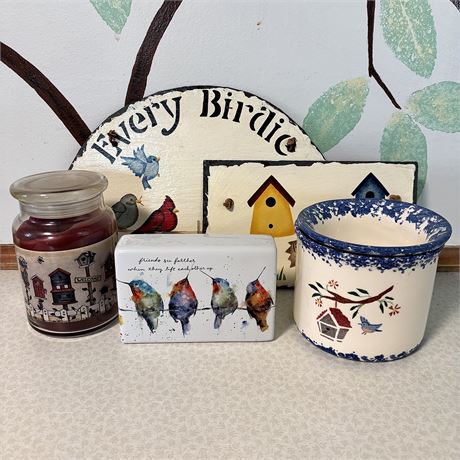 Bird Lovers Decor - Painted Slate Tiles, New Candle and More