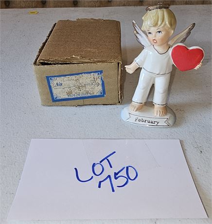 Enesco 4" February Boy Angel Figurine